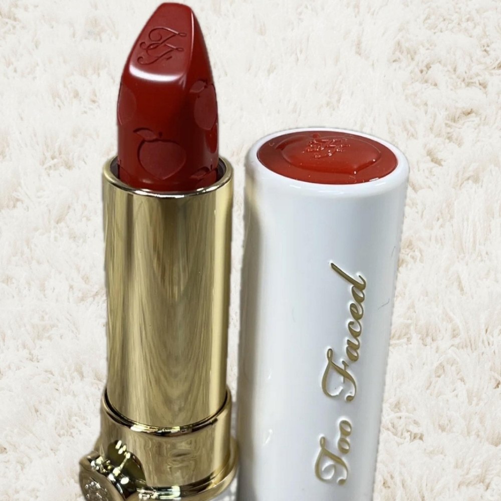 🧚‍♀️HE'S WITH ME Too Faced DISCONTINUED Peach Kiss Lipstick NWT - Picture 3 of 6